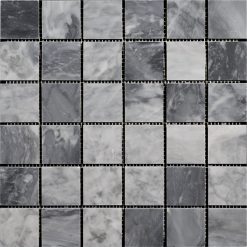 Bardiglio Polished Marble Mosaic Square 2"x2"