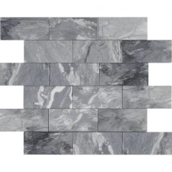 Bardiglio Polished Marble Mosaic Brick 2"x4"