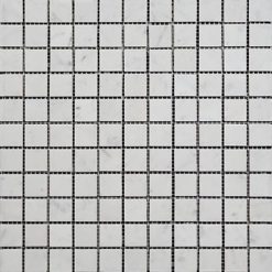 Bianco Carrara Polishe Marble Square Mosaic 1x1 bcpm0101