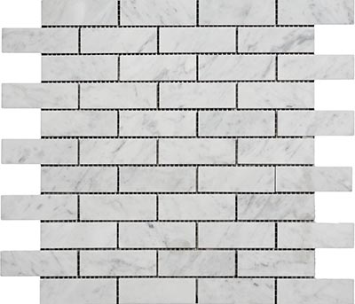 Bianco Carrara Polishe Marble Brick Mosaic 1x3 bcpm0103