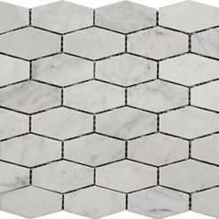 Bianco Carrara Polished Marble Mosaic Hexagon Long bcpmhexl