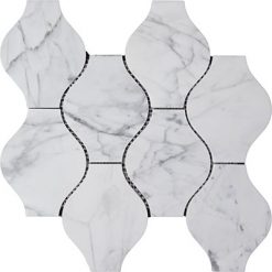 Bianco Carrara Polished Marble Mosaic Vase bcpmvase
