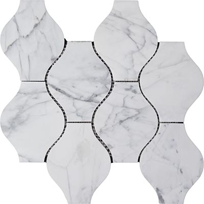 Bianco Carrara Polished Marble Mosaic Vase bcpmvase