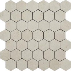 Crema Marfil Polished Marble Mosaic Hexagon 2"